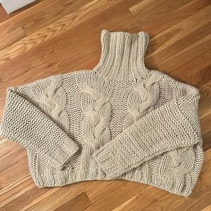 Crop turtleneck sweater